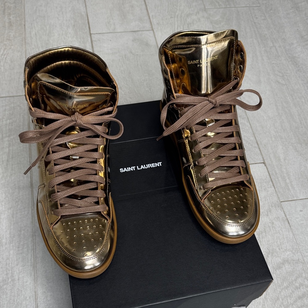 Saint Laurent Metallic Gold Sneakers